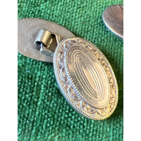 Antique Oval Cufflinks Design Signed CLP Co and Box - Picture 2 of 9